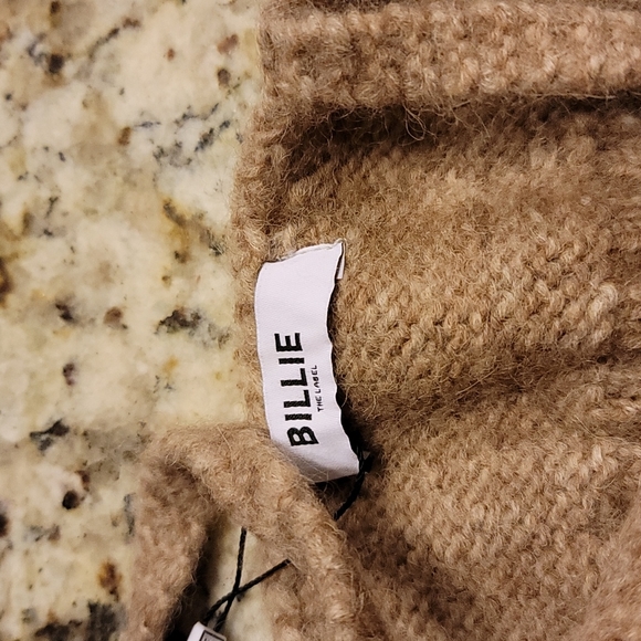 BILLIE THE LABEL Tan Geri Bra Style Alpaca Merino Wool Blend Sweater - Picture 6 of 6